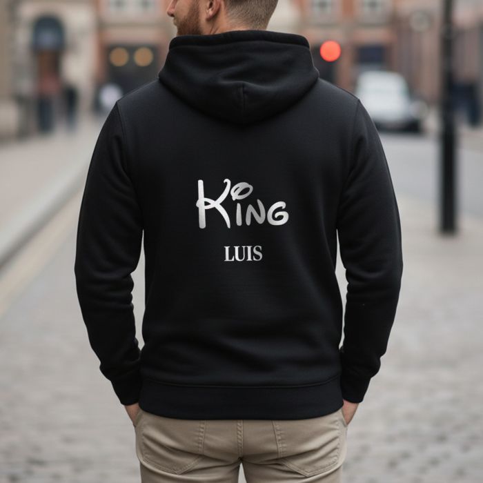 Personalisierbarer Kapuzenpullover mit Text