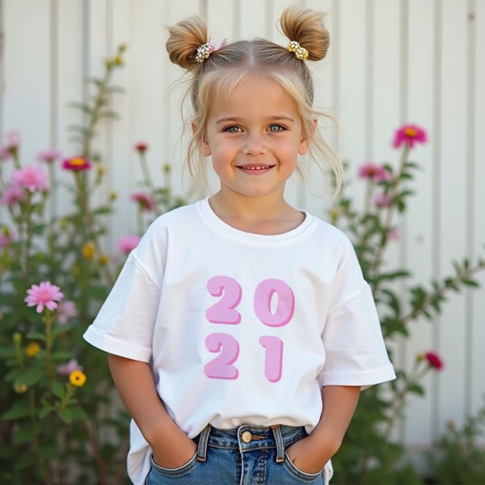 Personalisierbares Kinder T-Shirt Jahreszahl