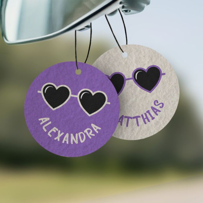 Personalisierbarer Smiley Duftbaum 2er Set mit Text