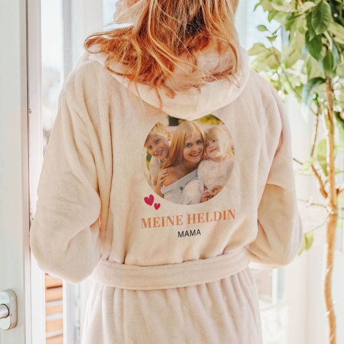 Personalisierbarer Bademantel mit Foto und Namen