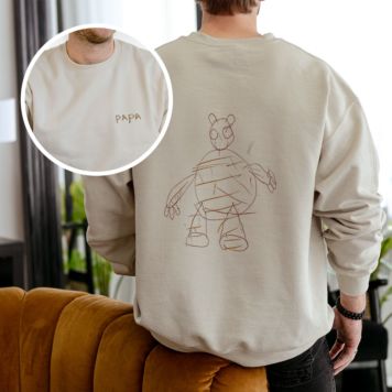Personalisierbarer Pullover mit deiner Zeichnung vorne und hinten